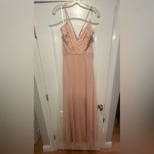 Lulu’s Blush Pink Full Length Chiffon Gown - M